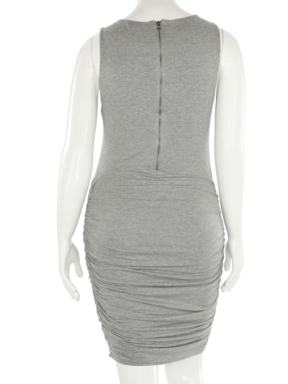 Alice + Olivia Gray Shimmer Ruched Sheath Dress Stretch Jersey Cocktail Party S - Picture 4 of 15